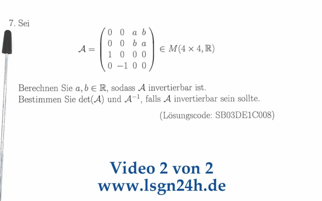 Wie lautet die Inverse zu $\mathcal{A}$, falls sie existiert?