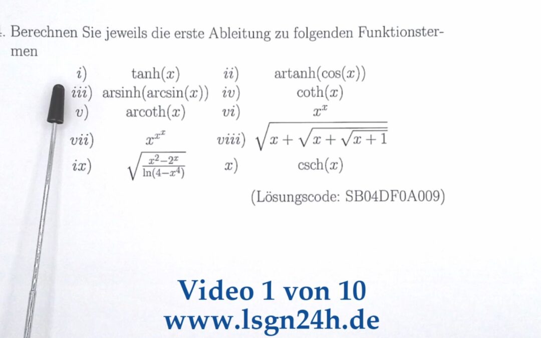 Wie berechnet sich die Ableitung von  $\tanh(x)$?