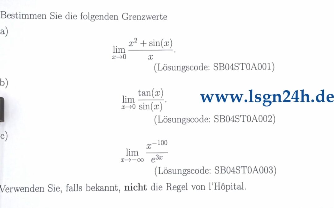 Wie lässt sich der Grenzwert bestimmen? (2 von 3) (ohne L’Hospital)