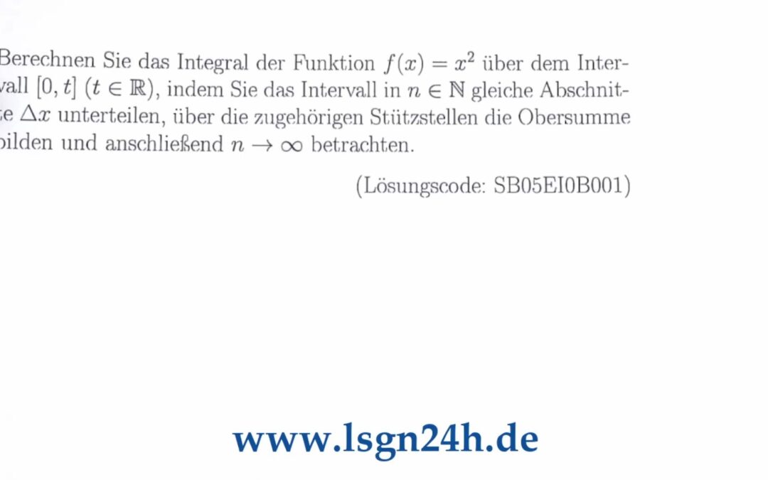 Wie berechnet sich das Integral aus der Obersumme?
