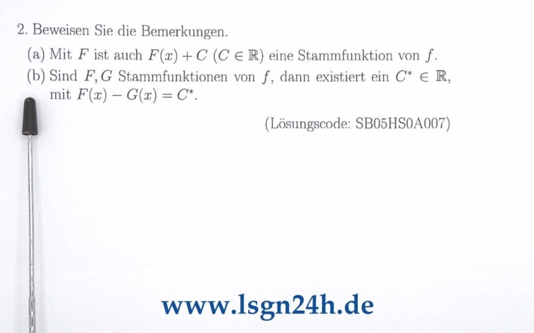 Wie kann man diese Aussagen über Stammfunktionen beweisen?