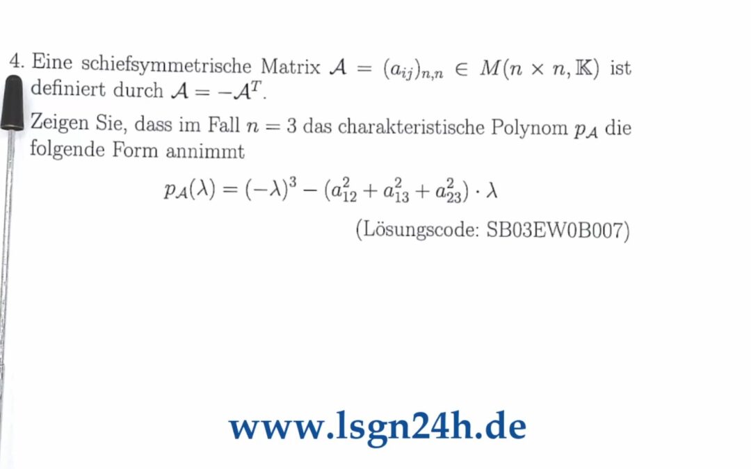 Besitzen schiefsymmetrische Matrizen dieses charakteristische Polynom?