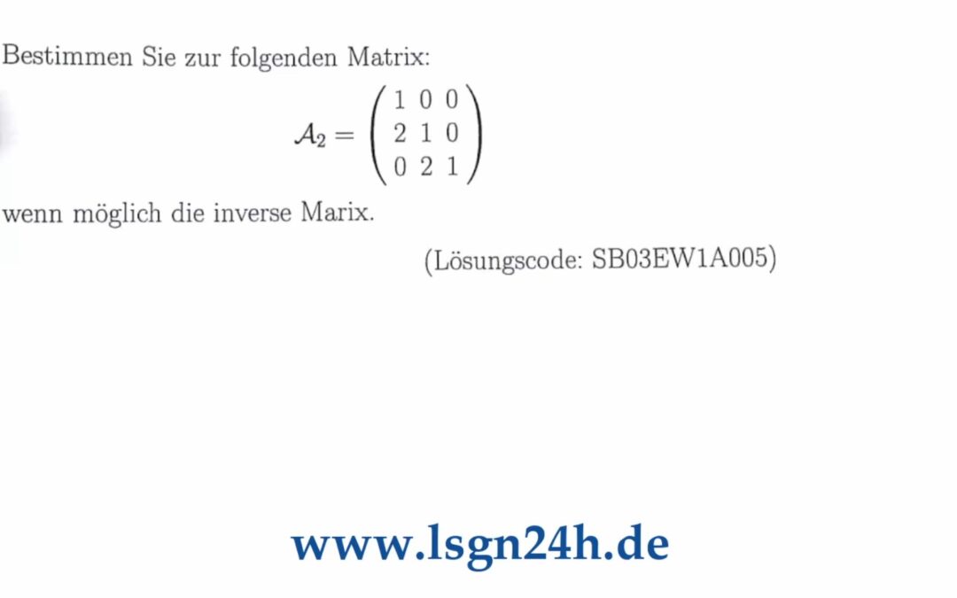 Wie kann man zu dieser Matrix ihre Inverse bestimmen?