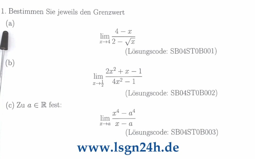 Wie kann man diesen Grenzwert für $x$ gegen $4$ ermitteln?