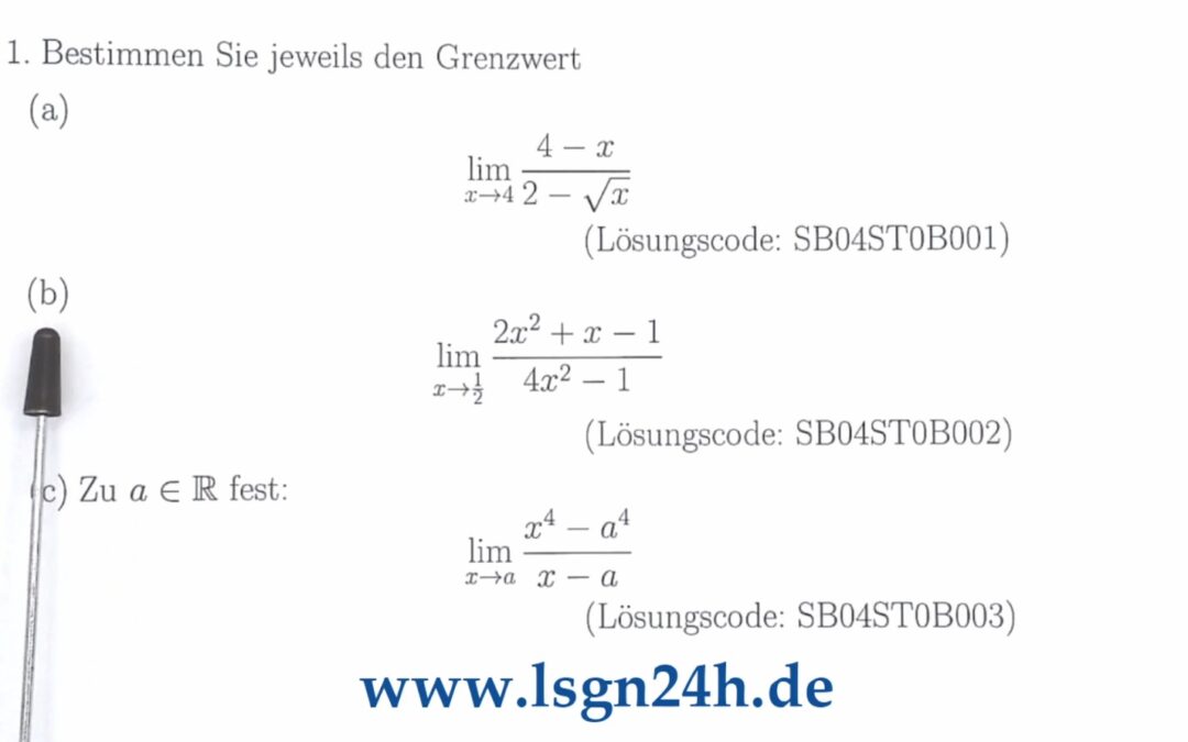 Wie kann man diesen Grenzwert für $x$ gegen $\frac{1}{2}$ ermitteln?