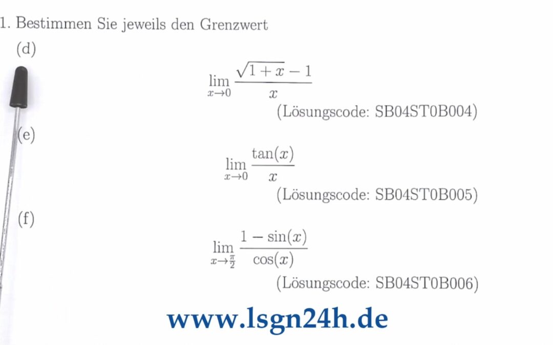 Wie kann man diesen Grenzwert für $x$ gegen $0$ ermitteln?