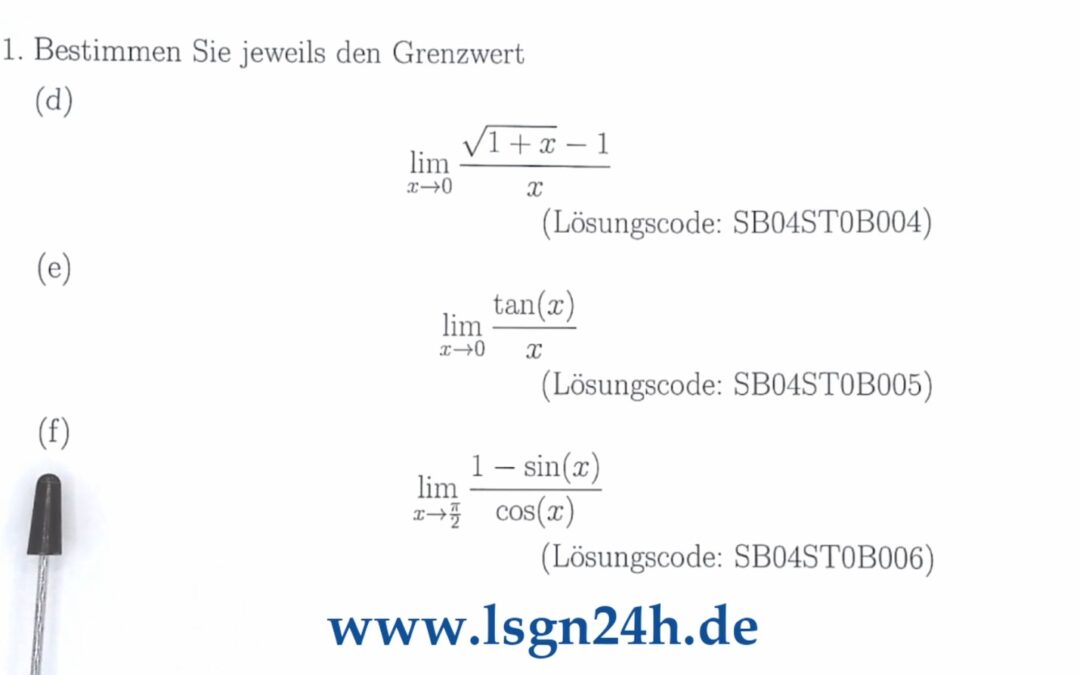 Wie kann man diesen Grenzwert für $x$ gegen $\frac{\pi}{2}$ ermitteln?
