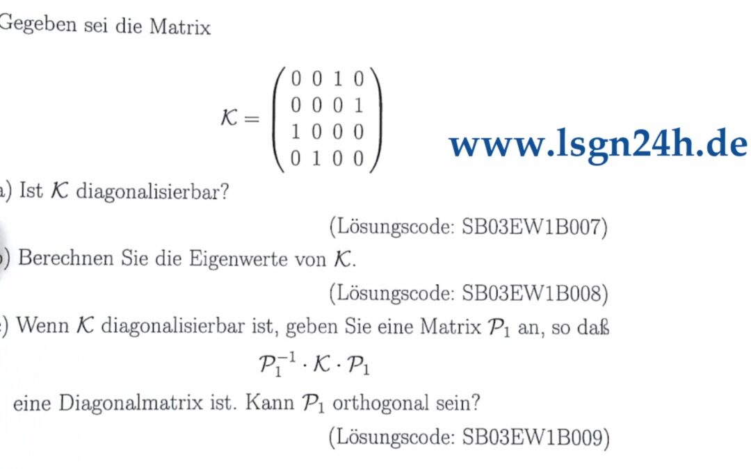 Ist diese spezielle Matrix diagonalisierbar?
