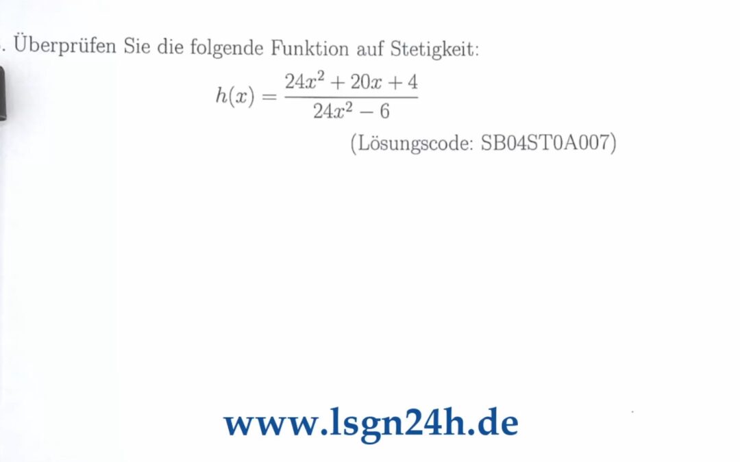 Wo ist diese gebrochenrationale Funktion stetig, wo nicht?