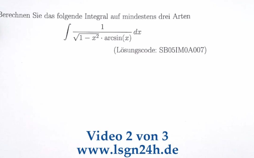 Wie kann bei diesem Integral die zweite Lösungsvariante aussehen?