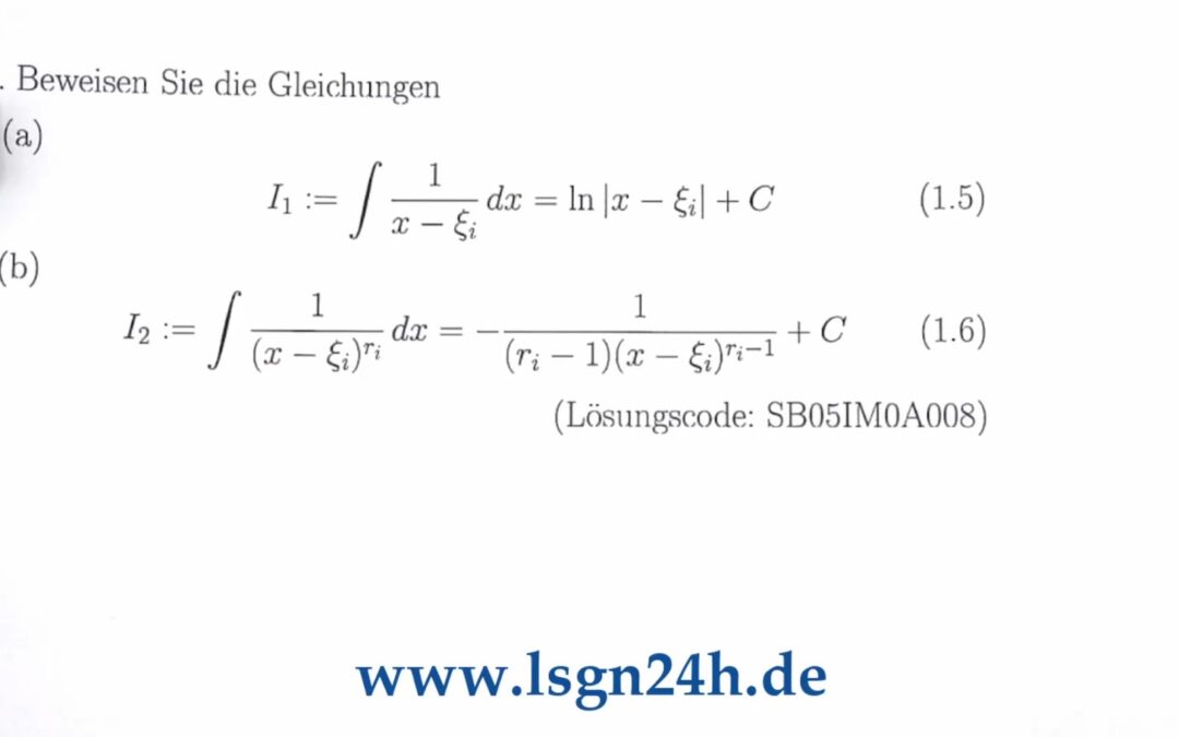 Wie lassen sich diese ersten Grundintegrale der PBZ nachrechnen?