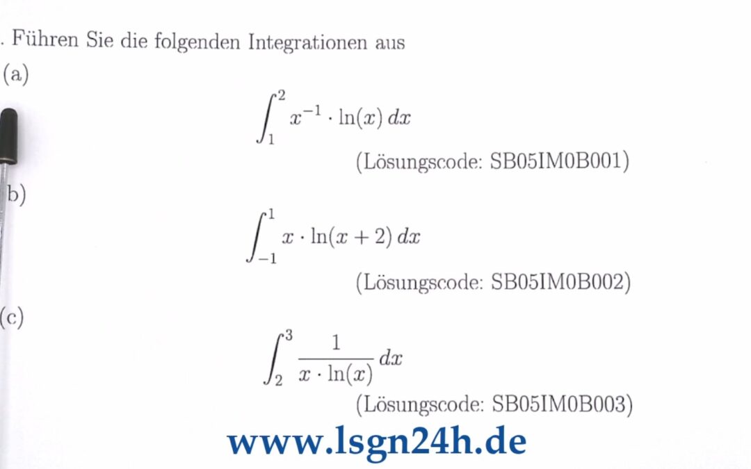 Welchen Wert besitzt dieses bestimmte Integral? $\quad$ (1 von 4)