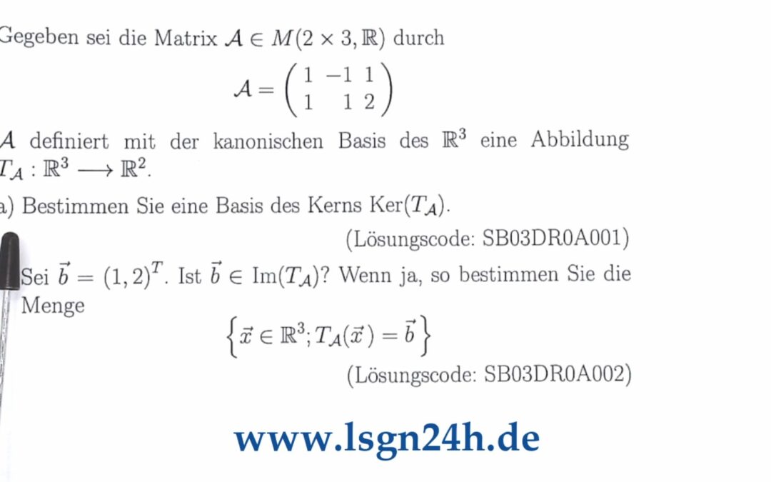 Wie könnte die Basis des Kerns von $T_\mathcal{A}$ lauten?