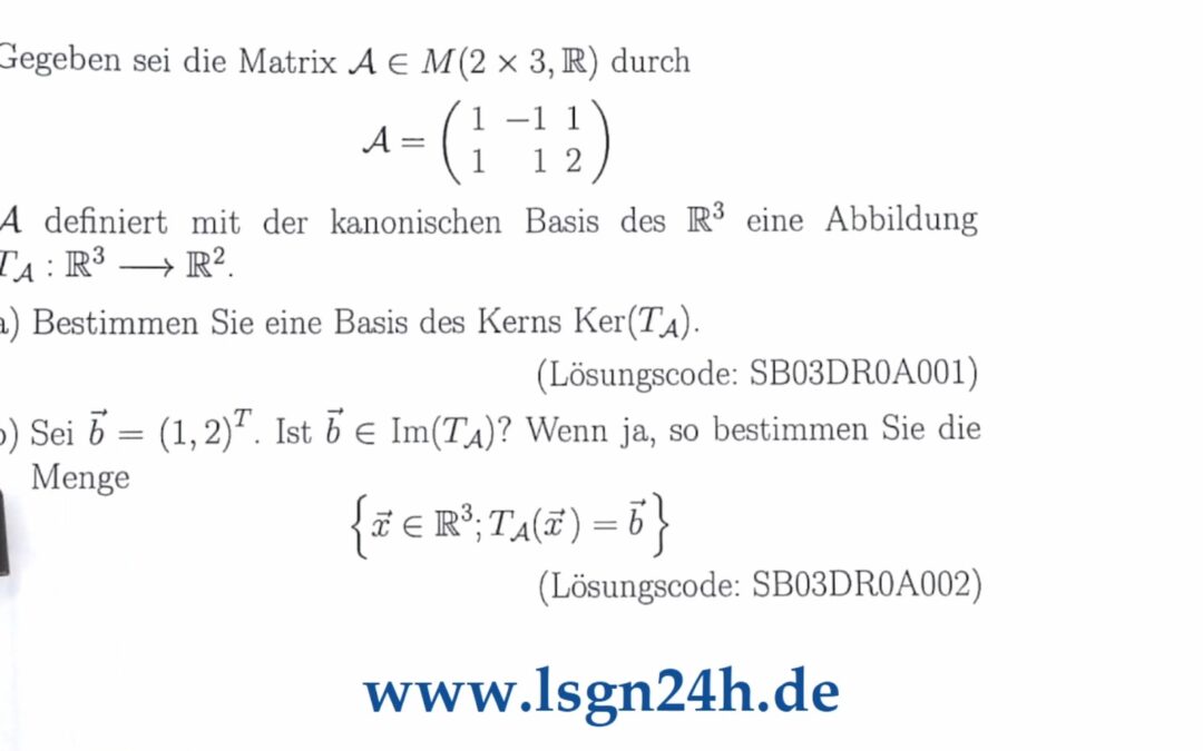 Welche Vektoren werden von $T_\mathcal{A}$ auf $\vec{b}$ abgebildet?