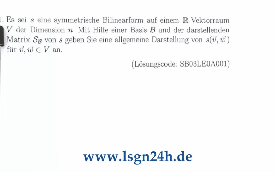 Wie kann man diese Bilinearform darstellen?
