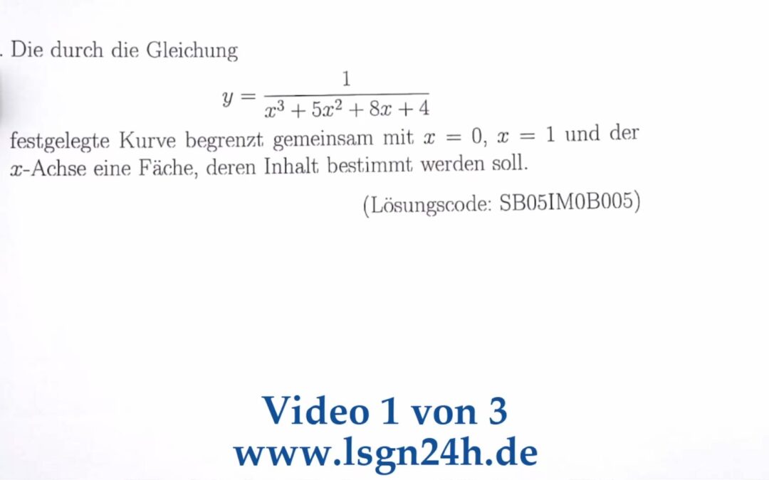 Was ist der Wert der eingeschlossenen Fläche? $\qquad$ (1 von 3)
