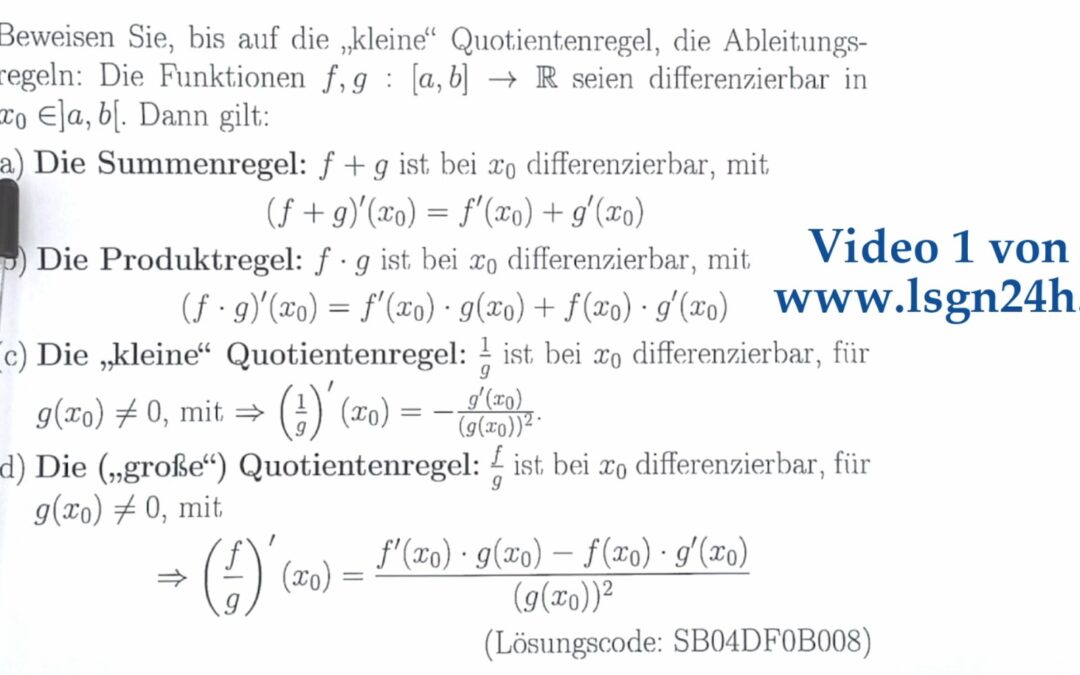 Wie kann man die Summenregel beweisen?