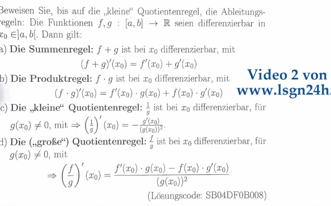 Wie kann man die Produktregel beweisen?