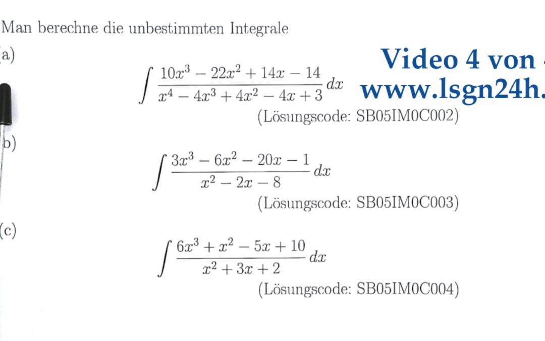 Wie kann man diese echt gebrochenrationale Funktion integrieren? (4 von 4)