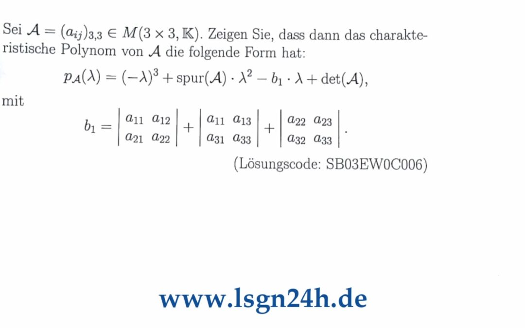 Lässt sich diese allgemeine Formel für das CP bei $3\times 3$-Matrizen bestätigen?