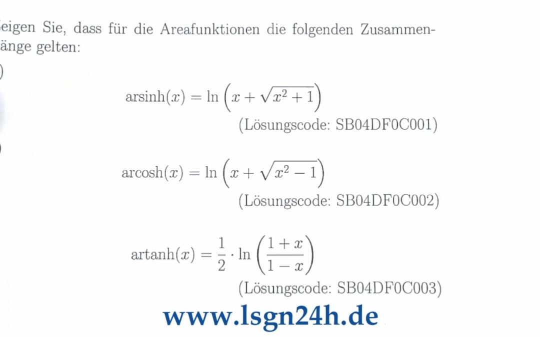 Wie ergibt sich dieser Term für $\textrm{arsinh}(x)$?