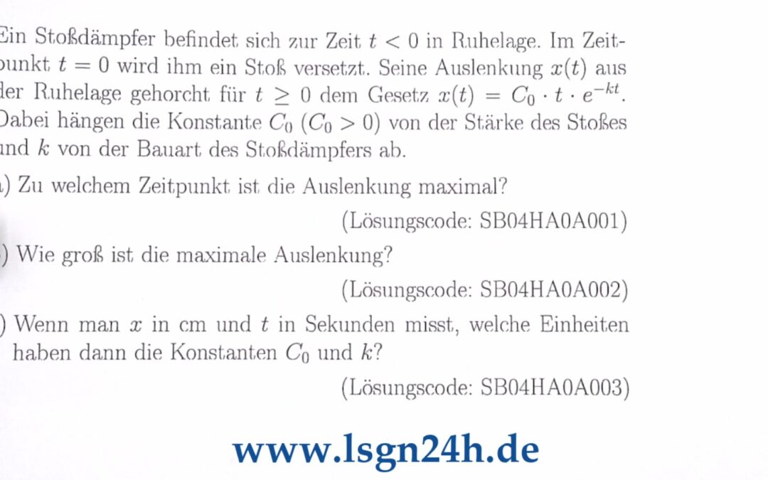 Wann ist der Stoßdämpfer maximal ausgelenkt?