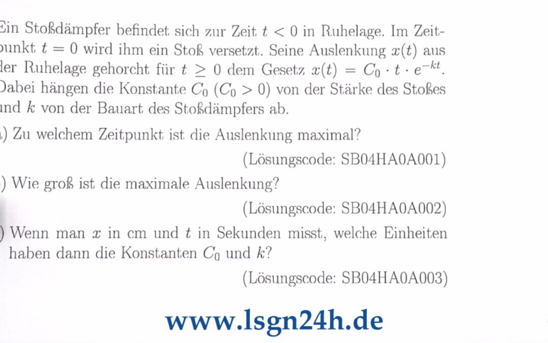 Wie groß ist die maximale Auslenkung des Stoßdämpfers?