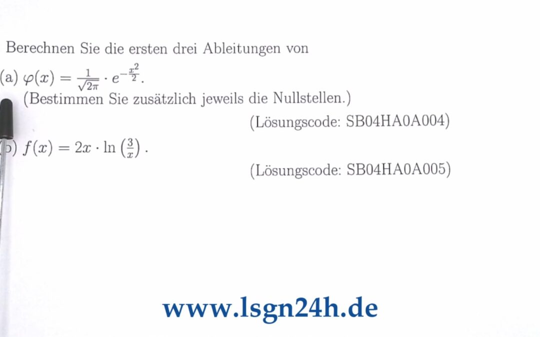 Wie lauten die höheren Ableitungen dieser Exponentialfunktion?