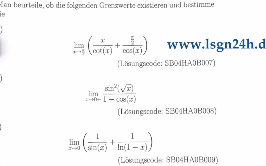Existiert dieser Grenzwert? (1 von 5)