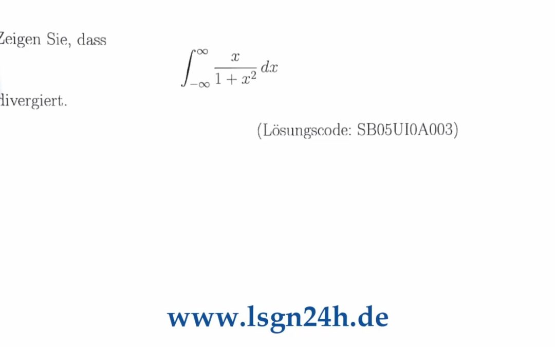 Ist das Integral wirklich divergent?