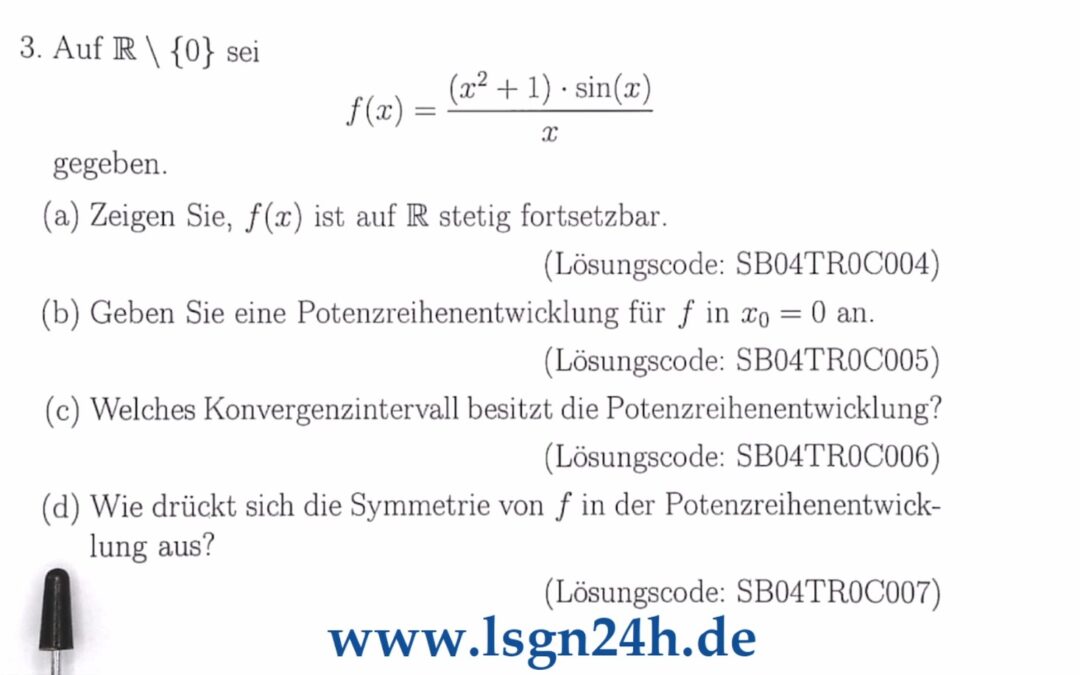 Potenzreihenentwicklung und Symmetrie, was gilt hier?