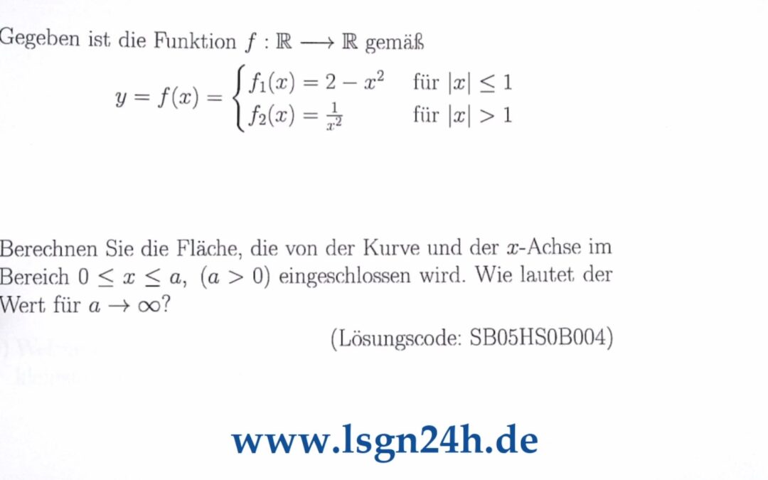 Wie groß ist die Fläche in Abhängigkeit von $a$?