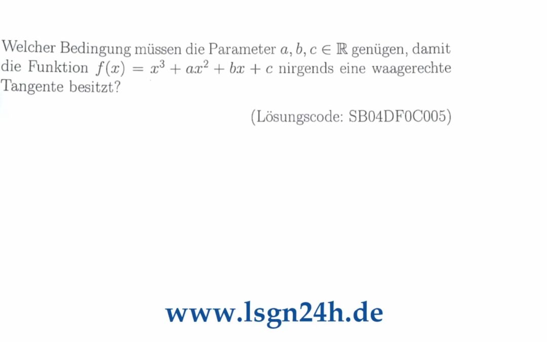 Für welche Parameterwerte gibt es keine waagerechte Tangente?