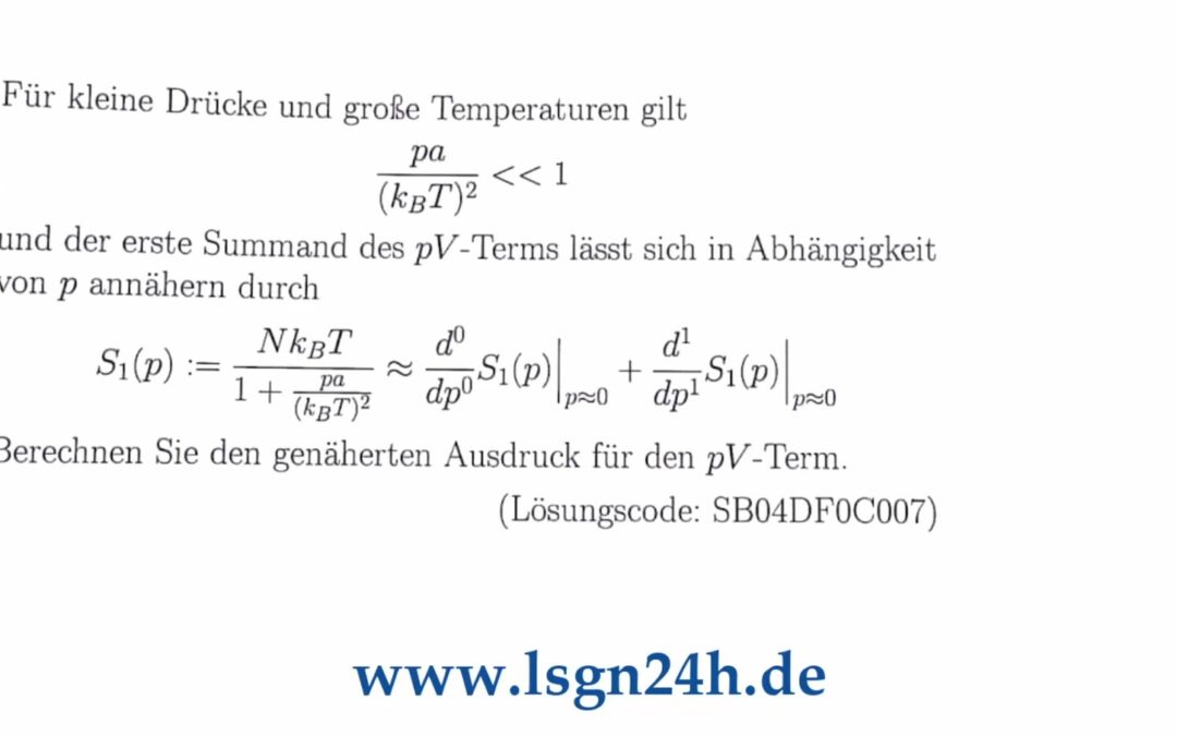 Wie ergibt sich die genäherte Form des $pV$-Terms?