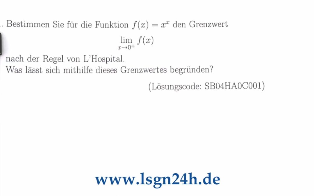 Wie lässt isch der Grenzwert zu $x^x$ berechnen und was begründet er?