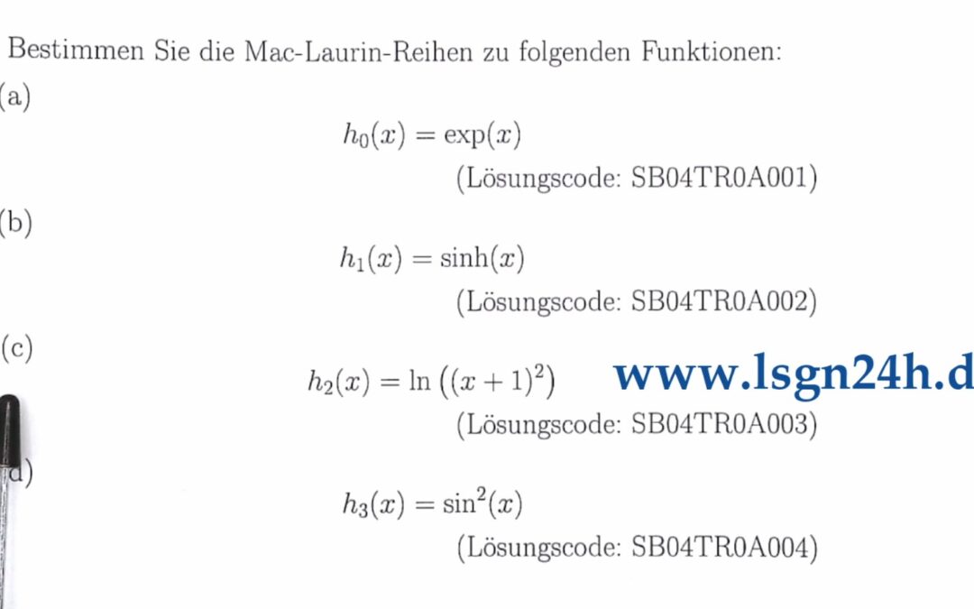 Wie lautet die Mac-Laurin Reihe zu $\ln((x+1)^2)$?