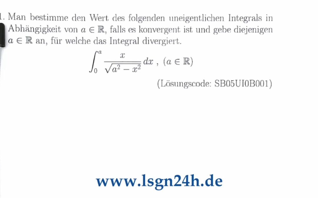 Für welche $a$ konvergiert bzw. divergiert das Integral?