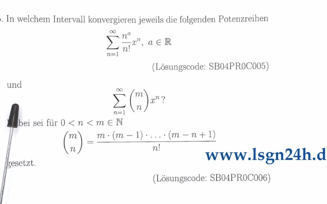 In welchem Intervall konvergiert diese Potenzreihe mit Binomialkoeffizienten?